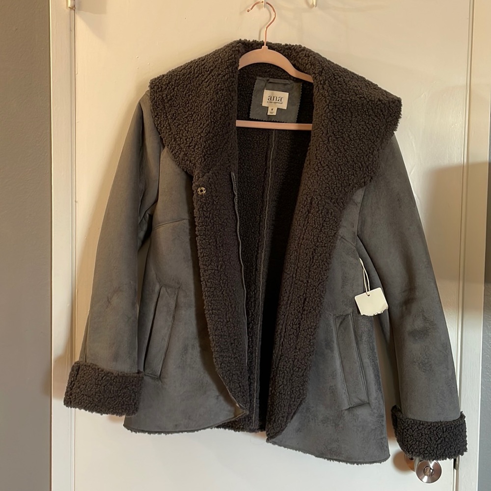 Gray faux leather jacket!
